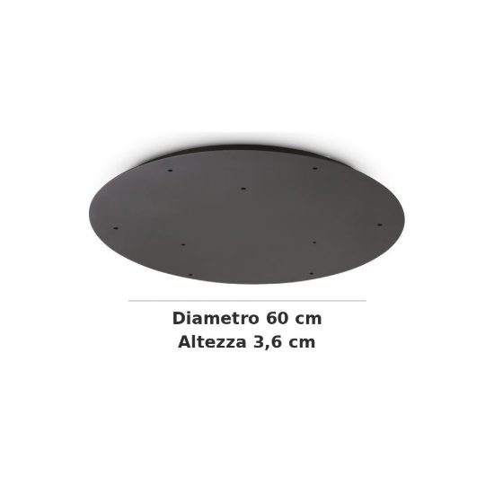 Ideal lux rosone tondo a 9 fori 60cm nero