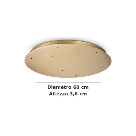 Ideal lux rosone tondo a 9 fori 60cm ottone