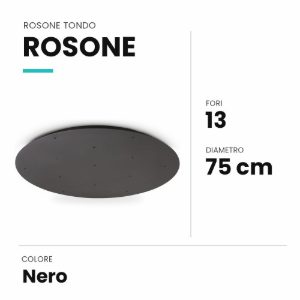 Ideal lux rosone tondo a 13 fori 75cm nero