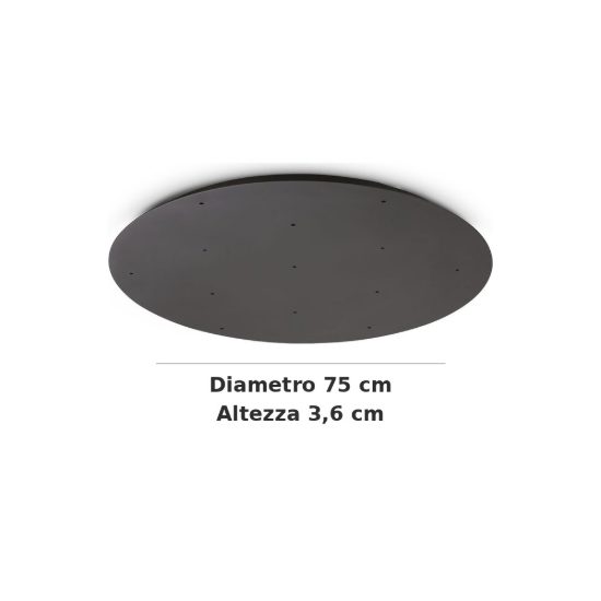 Ideal lux rosone tondo a 13 fori 75cm nero
