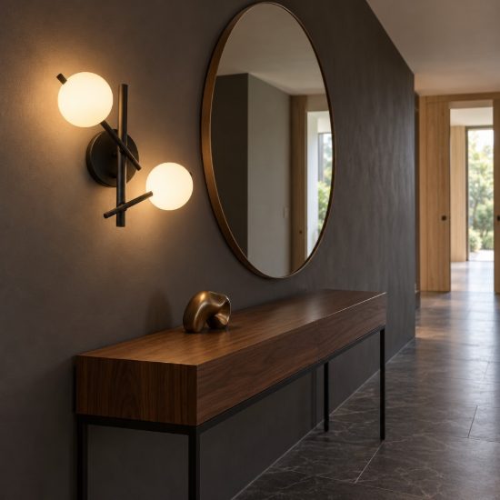 Ideal lux atlas applique con 2 sfere in vetro g9 led 3w 30cm per soggiorno moderna nera