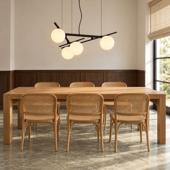 Ideal lux atlas lampadario 4 luci g9 led 3w 62cm per sala da pranzo moderno nero con sfere