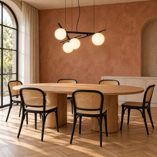 Ideal lux atlas lampadario 4 luci g9 led 3w 62cm per sala da pranzo moderno nero con sfere