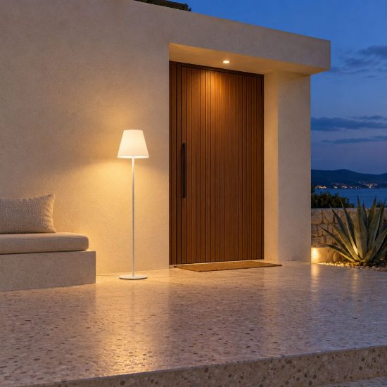 Ideal lux arcadia piantana da esterno e27 153,6cm moderna bianca ip44