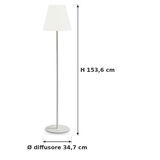 Ideal lux arcadia piantana da esterno e27 153,6cm moderna bianca ip44