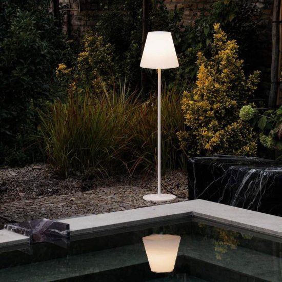 Ideal lux arcadia lampada da tavolo da esterno e27 52,9cm moderna bianca ip44