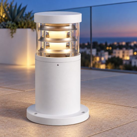 Ideal lux tronco paletto da esterno giardino e27 25cm cilindrico moderno bianco