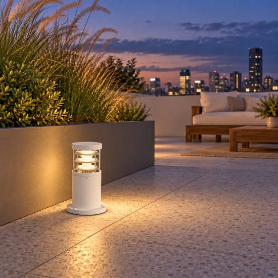 Ideal lux tronco paletto da esterno giardino e27 25cm cilindrico moderno bianco