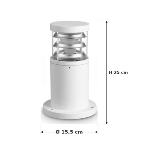 Ideal lux tronco paletto da esterno giardino e27 25cm cilindrico moderno bianco