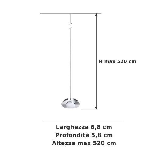 Ideal lux mapa pendente led 3,5w 3000k grande cavo 5m per sospensioni modulari alluminio
