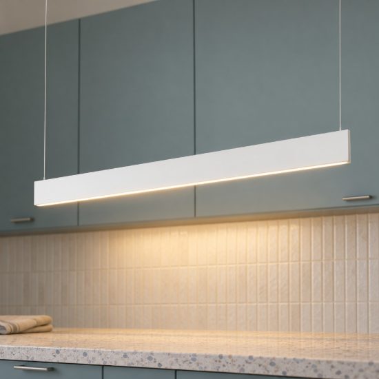Ideal lux steel lampadario lineare fascio largo led 24w 3000k 120cm bianco