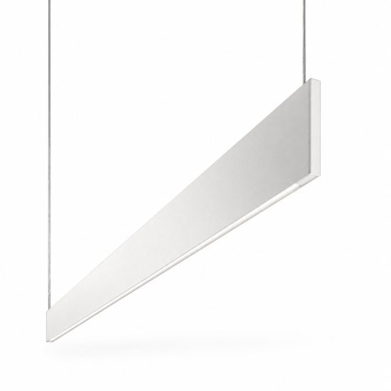 Ideal lux steel lampadario lineare fascio largo led 24w 3000k 120cm bianco