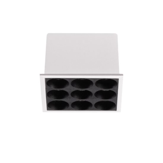 Ideal lux lika faretto da incasso per cartongesso led 10w 3000k foro 6x6cm quadrato bianco