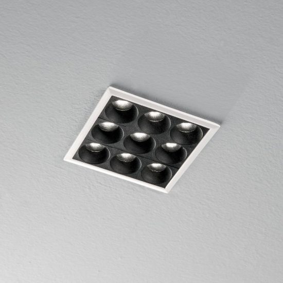 Ideal lux lika faretto da incasso per cartongesso led 10w 3000k foro 6x6cm quadrato bianco
