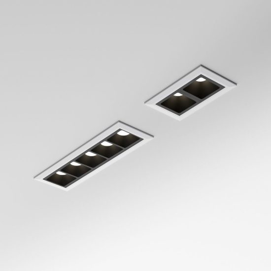 Ideal lux lika faretto da incasso per cartongesso led 8w 3000k foro 10x3,8cm rettangolare bianco