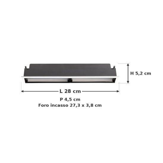 Ideal lux lika faretto da incasso per cartongesso led 21w 3000k foro 27,3x3,8cm lineare bianco