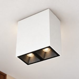 Ideal lux lika plafoniera con 2 faretti led 6w 3000k 6,5cm per ingresso moderna bianca