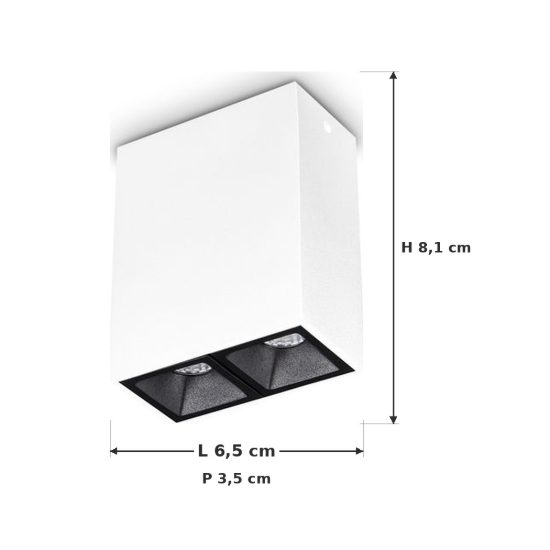 Ideal lux lika plafoniera con 2 faretti led 6w 3000k 6,5cm per ingresso moderna bianca