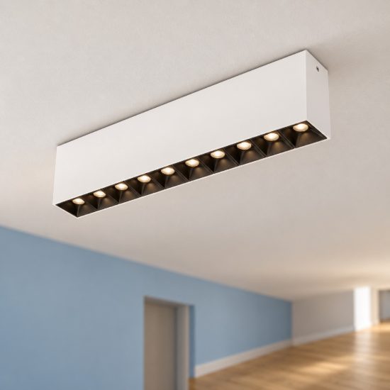 Ideal lux lika plafoniera con 10 faretti led 21w 3000k 27cm per corridoio moderna bianca