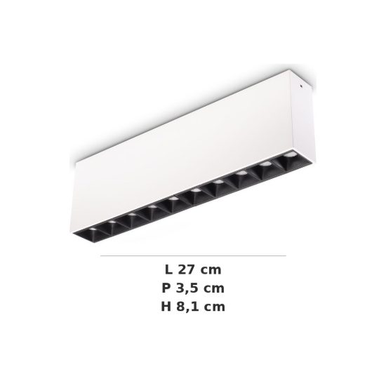 Ideal lux lika plafoniera con 10 faretti led 21w 3000k 27cm per corridoio moderna bianca