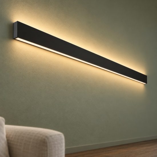Ideal lux steel applique lineare led 29w 3000k 120cm moderna nera
