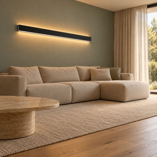 Ideal lux steel applique lineare led 29w 3000k 120cm moderna nera