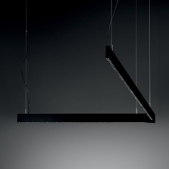 Ideal lux steel lampadario lineare fascio largo led 29w 3000k 120cm nero