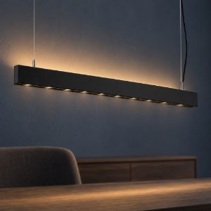 Ideal lux steel lampadario lineare biemissione fascio stretto led 38w 3000k 120cm nero