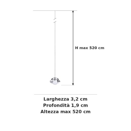 Ideal lux mapa pendente led 1,5w 3000k piccolo cavo 5m per sospensioni modulari alluminio