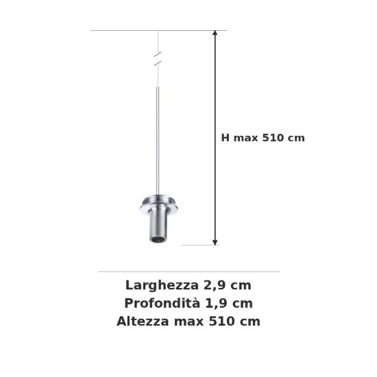 Ideal lux mapa pendente g4 cavo 5m per sospensioni modulari alluminio