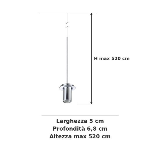 Ideal lux mapa pendente e14 cavo 5m per sospensioni modulari alluminio