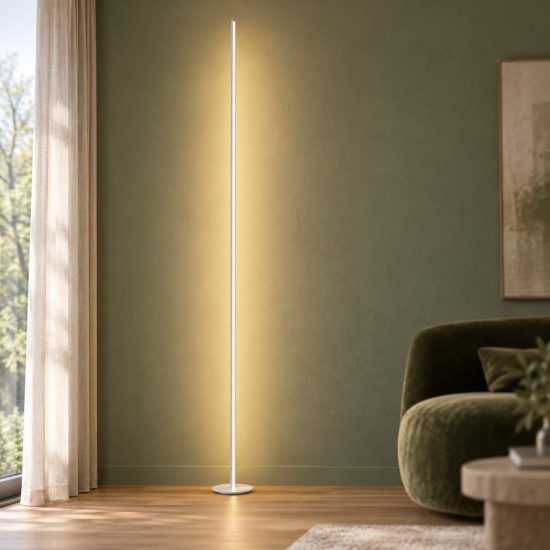 Ideal lux blade lampada da terra led 15w 3000k 251,2cm per soggiorno moderna bianca