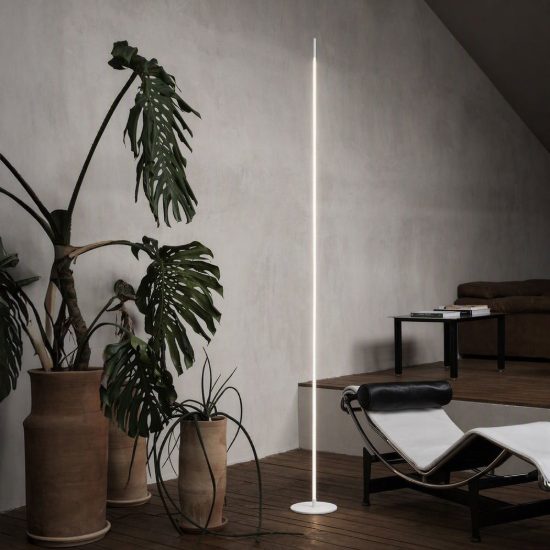 Ideal lux blade lampada da terra led 15w 3000k 251,2cm per soggiorno moderna bianca