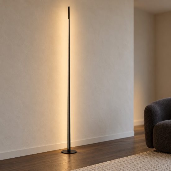 Ideal lux blade piantana led 15w 3000k 251,2cm per soggiorno moderna nera