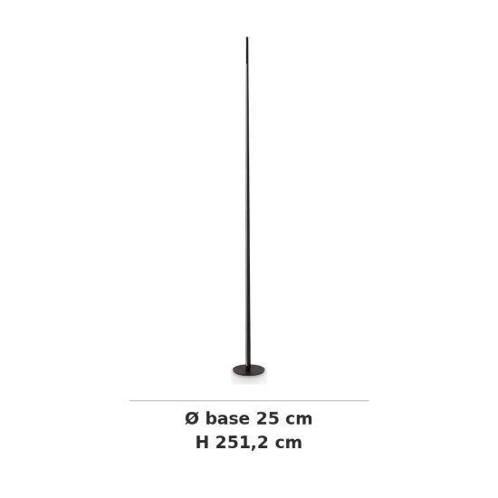 Ideal lux blade piantana led 15w 3000k 251,2cm per soggiorno moderna nera