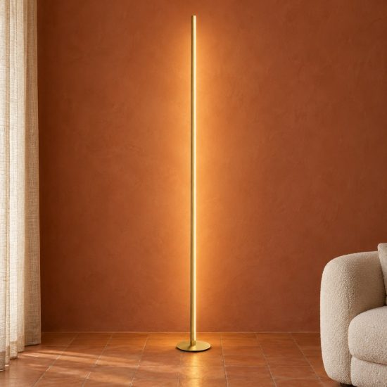 Ideal lux blade lampada da terra led 15w 3000k 251,2cm per soggiorno contemporanea ottone