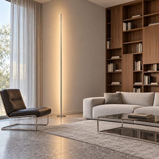 Ideal lux blade piantana led 15w 3000k 251,2cm per soggiorno moderna nichel