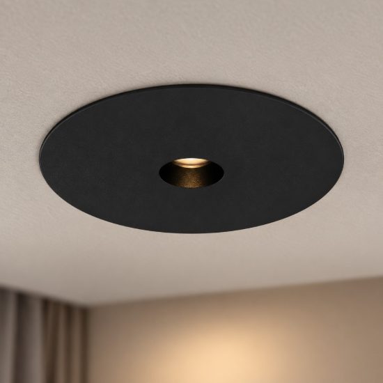 Ideal lux infinity faretto da incasso per cartongesso con bordo 12w 3000k foro 7,5cm rotondo nero