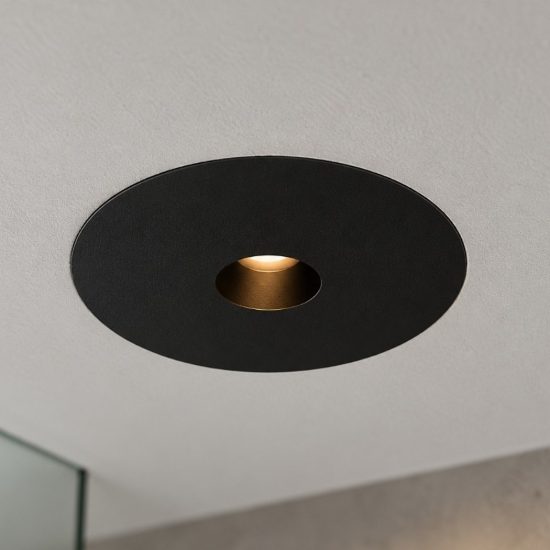 Ideal lux infinity faretto da incasso per cartongesso senza bordo 12w 3000k foro 8cm rotondo nero