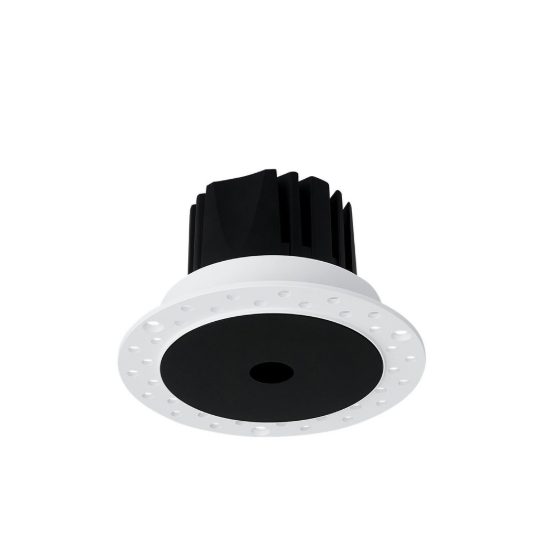 Ideal lux infinity faretto da incasso per cartongesso senza bordo 12w 3000k foro 8cm rotondo nero