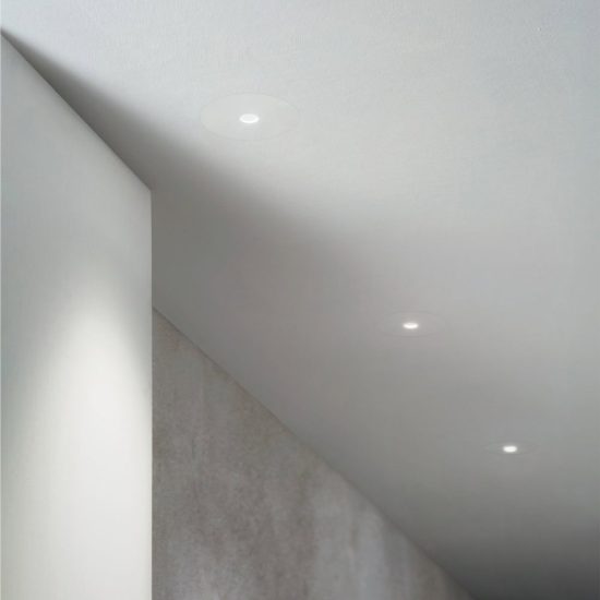 Ideal lux infinity faretto da incasso per cartongesso senza bordo 12w 3000k foro 8cm rotondo nero