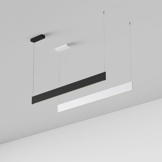 Ideal lux steel lampadario lineare fascio stretto led 24w 3000k 120cm nero