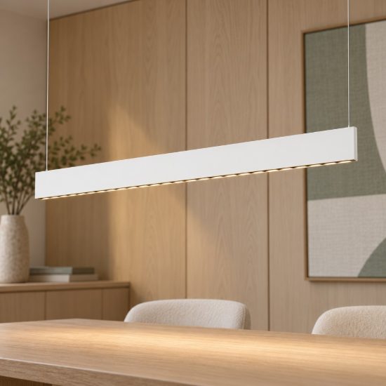 Ideal lux steel lampadario lineare fascio stretto led 24w 3000k 120cm bianco