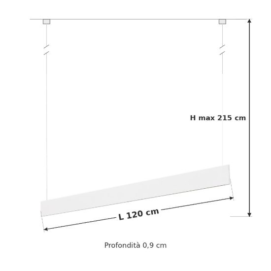 Ideal lux steel lampadario lineare fascio stretto led 24w 3000k 120cm bianco