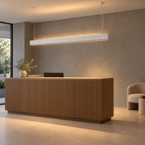 Ideal lux steel lampadario lineare biemissione fascio stretto led 38w 3000k 120cm bianco