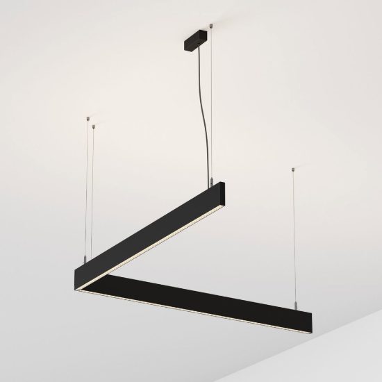 Ideal lux steel lampadario lineare biemissione fascio stretto led 38w 4000k 120cm nero
