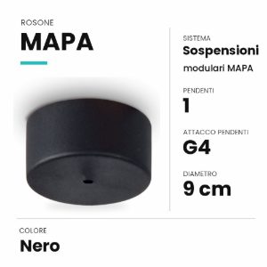 Ideal lux mapa rosone per 1 pendente g4 9cm nero