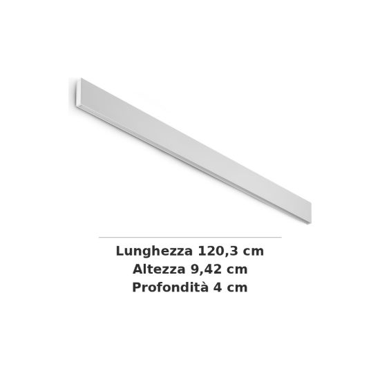 Ideal lux steel applique lineare led 29w 4000k 120cm moderna bianca