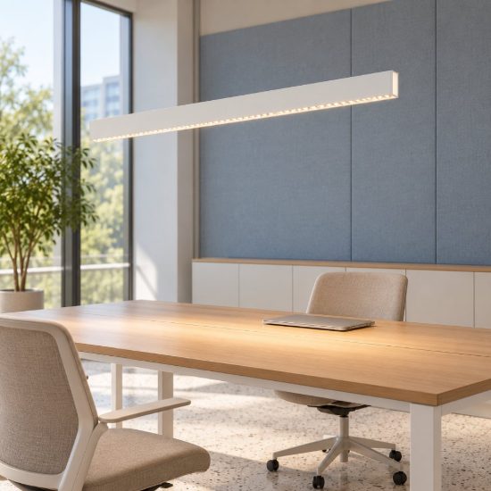 Ideal lux steel lampadario lineare fascio stretto led 30w 3000k 119cm bianco