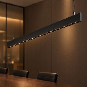 Ideal lux steel lampadario lineare fascio stretto led 30w 4000k 119cm nero